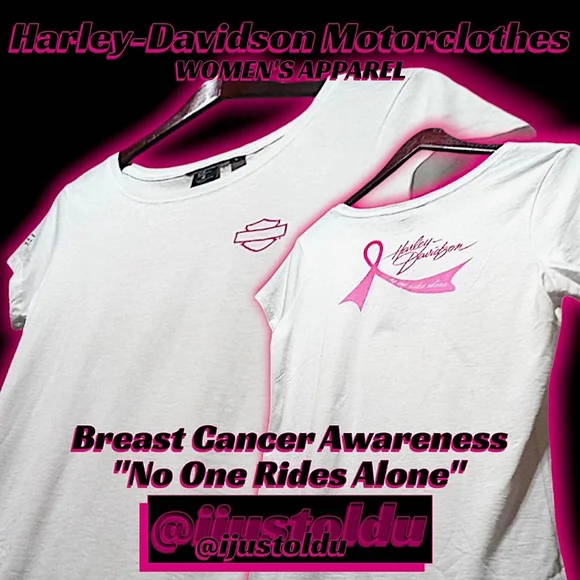 Harley-Davidson Women's L SS Tee | Breast Cancer Awareness "No One Rides Alone" - Picture 15 of 15